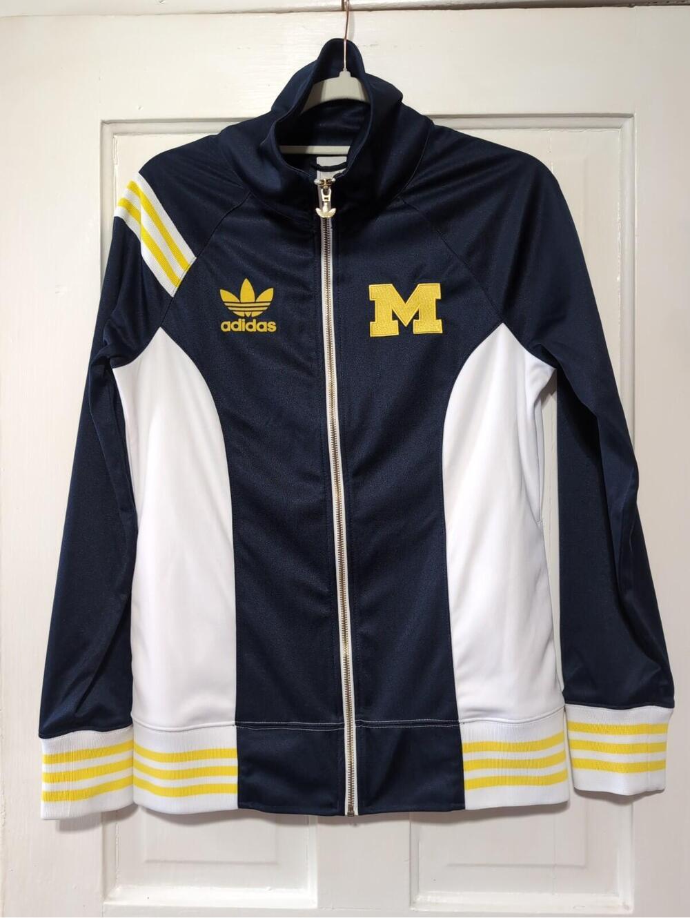 Adidas Michigan Wolverines Full Zip Jacket Rare One Shoulder Stripe Women's M(C)